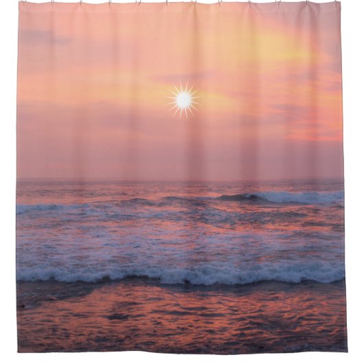 Sonnenschein über dem Meer Duschvorhang (Vorderseite)