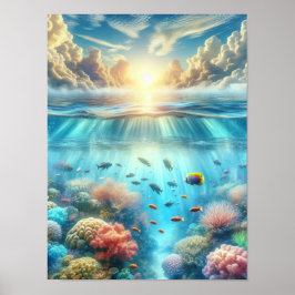 Sonnenschein über dem Riff Poster