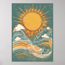 Sonnenschein über Sonnenhimmel Illustration Wand K