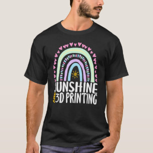 Sonnenschein und 3D-Druck Niedlicher Regenbogen-Gr T-Shirt