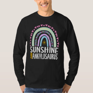 Sonnenschein Und Ankylosaurus Süßes Regenbogen Gra T-Shirt