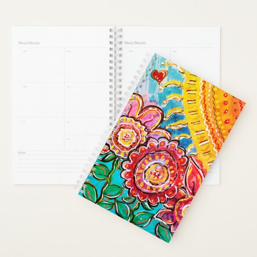 Sonnenschein und Blume farbenfroher Planer (Anzeige)