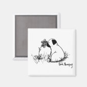 Sonnenschein und Blume Magnet (Vorderseite/Rückseite)