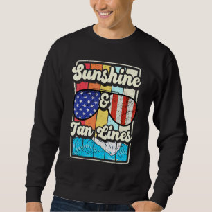 Sonnenschein und Bräunungsstreifen Sommerurlaub Re Sweatshirt