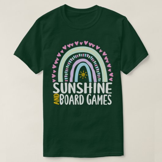 Sonnenschein und Brettspiele Niedliches Regenbogen T-Shirt (Design vorne)