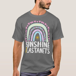 Sonnenschein und Castanets Niedliches Regenbogenge T-Shirt