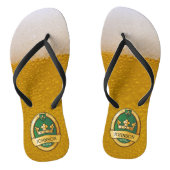 Sonnenschein und Cooles Bier Glass Golden Abzeiche Badesandalen (Fußbett)