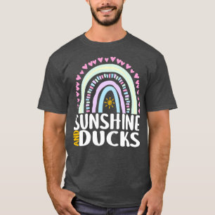 Sonnenschein und Enten Niedliches Regenbogengesche T-Shirt