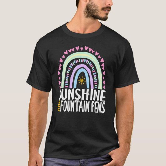 Sonnenschein und Füllfederhalter Niedlich Rainbow T-Shirt (Vorderseite)