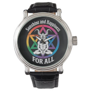 Sonnenschein und Glück für alle Satan-LGBTQ-Stolz Armbanduhr