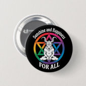 Sonnenschein und Glück für alle satanischen LGBTQ- Button (Vorne & Hinten)