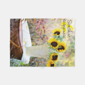Sonnenschein und Glück Sonnenblumen Fleecedecke (Vorderseite (Horizontal))