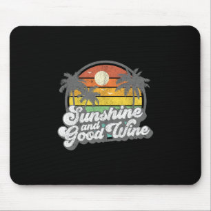 Sonnenschein Und Guter Wein Strand Retro 70er Vint Mousepad