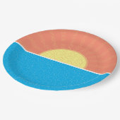 Sonnenschein und Haie Sommer Pappteller (Schrägansicht)