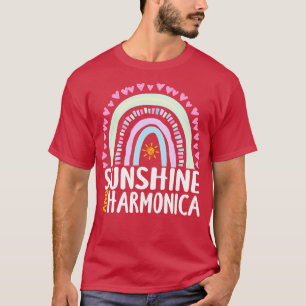 Sonnenschein und Harmonica Niedliches Regenbogenge T-Shirt