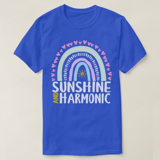 Sonnenschein und harmonisches Niedliches Regenboge T-Shirt (Design vorne)