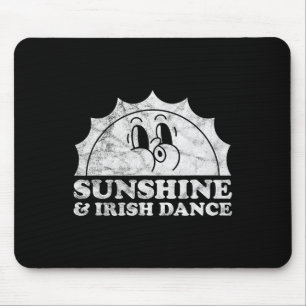 Sonnenschein und irischer Tanz Retro Vintage Sonne Mousepad
