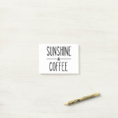 Sonnenschein und Kaffee Post-it Klebezettel (Auf Schreibtisch)