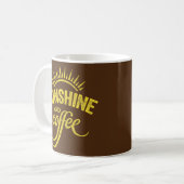 Sonnenschein und Kaffee Vintage Sonne Retro-Sonnen Kaffeetasse (Vorderseite Links)