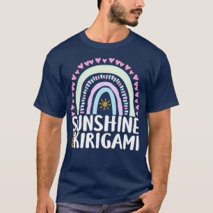 Sonnenschein und Kirigami Niedliches Regenbogenges T-Shirt