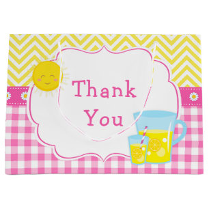 Sonnenschein und Lemonade Pink und Gelbe Babydusch Große Geschenktüte