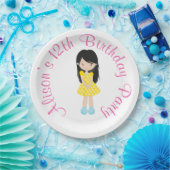 Sonnenschein und Lemonade Schwarzes Haar Girl Pappteller (Party)