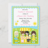 Sonnenschein und Lemonade zum Geburtstag Einladung (Vorderseite)