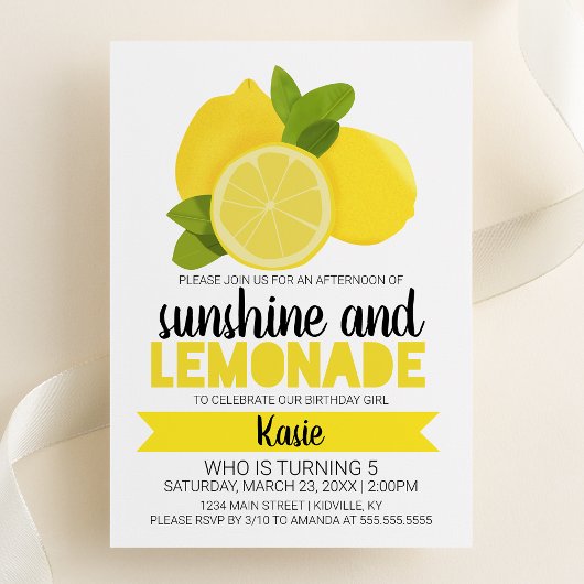 Sonnenschein und Lemonade zum Geburtstag Einladung