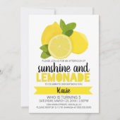 Sonnenschein und Lemonade zum Geburtstag Einladung (Vorderseite)
