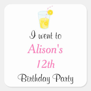 Sonnenschein und Lemonade zum Geburtstag Quadratischer Aufkleber