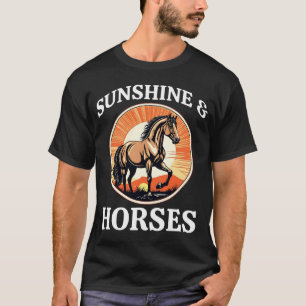 Sonnenschein und Pferde Retro Vintages Pferd Lover T-Shirt