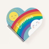 Sonnenschein und Rainbows Herz Notizblock (Vorderseite)