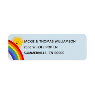 Sonnenschein-und Regenbogen-Adressen-Etikett