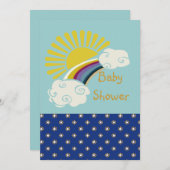 Sonnenschein-und Regenbogen-Babyparty Einladung (Vorne/Hinten)