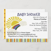 Sonnenschein und Regenbogen Einladung (Vorne/Hinten)