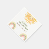 Sonnenschein- und Regenbogen-Geburtstagsfeier Serviette (Ecke)