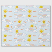 Sonnenschein und Regenbogen Glückliche Wolken, Son Geschenkpapier (Flach)