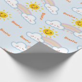 Sonnenschein und Regenbogen Glückliche Wolken, Son Geschenkpapier (Ecke)
