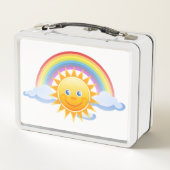 Sonnenschein und Regenbogen Metall Brotdose (Rückseite)