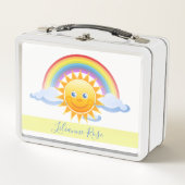 Sonnenschein und Regenbogen Metall Brotdose (Vorderseite)