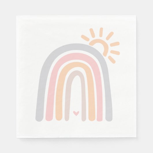Sonnenschein und Regenbogen Serviette (Vorderseite)