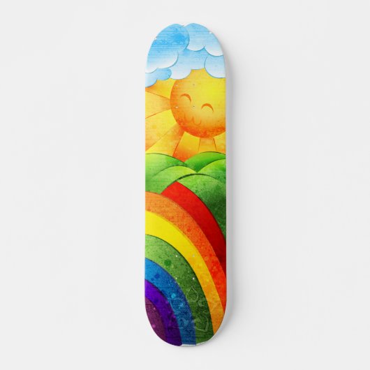 Sonnenschein und Regenbogen Skateboard (Vorne)