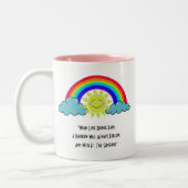 Sonnenschein und Regenbogen Zweifarbige Tasse (Links)