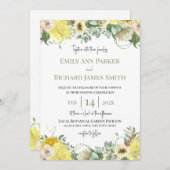 Sonnenschein und Rose Aquarellblume Einladung (Vorne/Hinten)