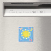Sonnenschein und Schmetterlinge Magnet (In Situ (Geschirrspüler))