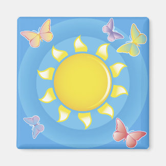 Sonnenschein und Schmetterlinge Magnet