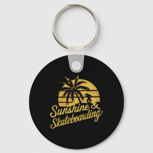 Sonnenschein- und Skateboarding-Shirt für Skater S Schlüsselanhänger