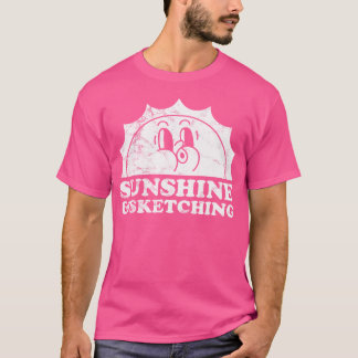Sonnenschein und Skizzen Retro Vintage Sonne Zeich T-Shirt