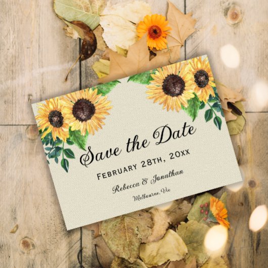 Sonnenschein und Sonnenblumen Hochzeit Save The Date
