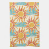 Sonnenschein und Streifen Geschirrtuch (Vertikal)